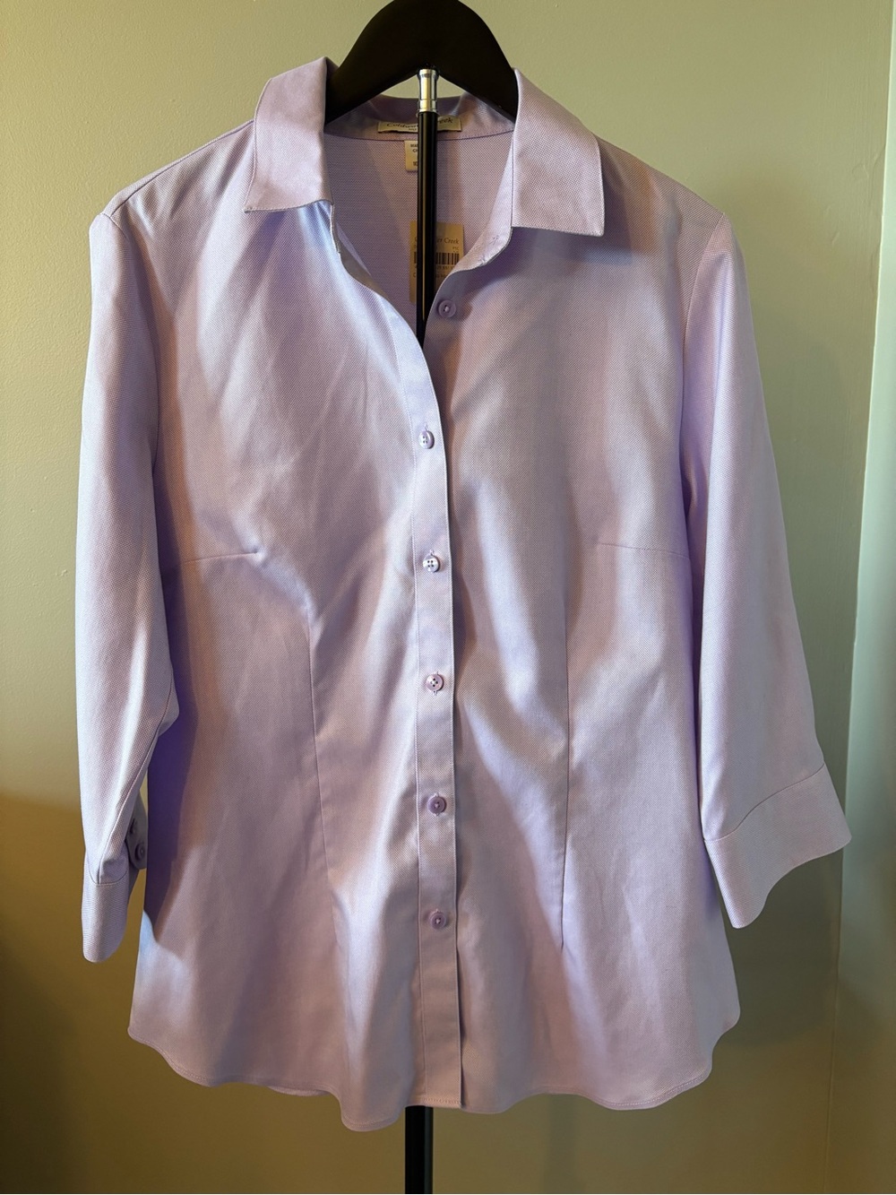 NWT Coldwater Creek Size Medium Lavender Button-Up Cotton Shirt